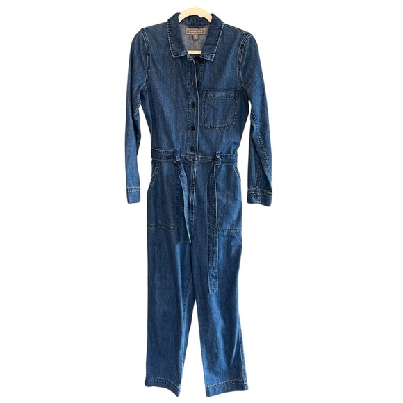 Point Sur J. Crew Denim Full Length Utility Boiler Suit Medium Blue 4 NWOT - Picture 2 of 7